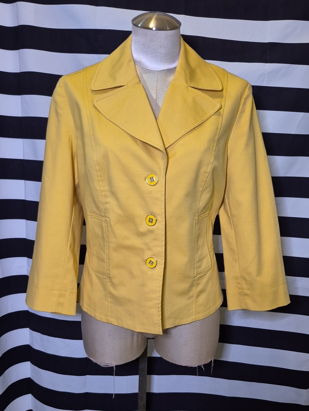 Yellow Tailored Cotton Blend Jacket